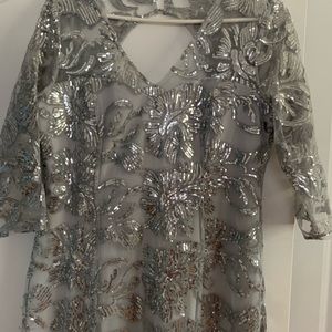 Woman’s Long Gray Dress